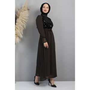 Vestido de Noche de Gasa con Estampado de Puntos, Corte A, Cintura Natural, Corto, Sencillo, para Fiesta, Talla XL, 100% Poliéster - Product Image 4