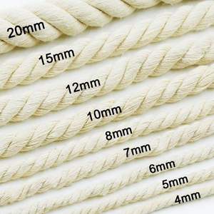 Natural White Cotton Rope Braided Twisted Industrial Multi-Purpose DIY Wholesale Packing Tying Rope - Product Image 2