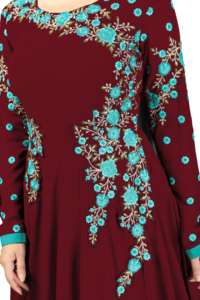 Trendmalls mujer Georgette Anarkali Kurta conjunto Dupatta bordado étnico Salwar traje indio pakistaní boda todas las estaciones - Product Image 3