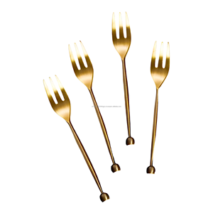 Ensemble de fourchettes à fruits en métal de qualité supérieure de 4 pièces en vente - Product Image 1