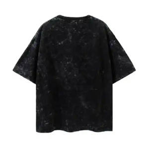 เสื้อยืดผู้ชายซักด้วยกรดแบบลำลองแขนสั้นทำจากโพลีเอสเตอร์/ ผ้าฝ้ายแบบสีทึบออกแบบโลโก้ได้ตามต้องการ - Product Image 2