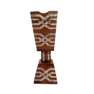 Elegant Deep Natural Wood Finish Wooden Backdoor Burner Mother Pearl Inlay <b>Box</b> Holder Polished Lining Pattern <b>for</b> <b>Present</b> - Product Image 2