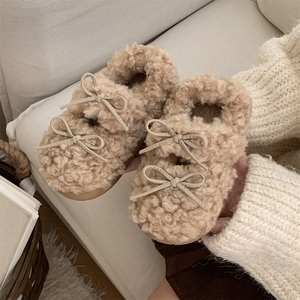 XIXITIAO nueva hermosa moda Retro <span class=keywords><strong>Ballet</strong></span> Flat Cute Bow señoras elegantes zapatos <span class=keywords><strong>de</strong></span> interior <span class=keywords><strong>de</strong></span> felpa <span class=keywords><strong>Zapatillas</strong></span> <span class=keywords><strong>de</strong></span> casa <span class=keywords><strong>de</strong></span> algodón para mujeres - Product Image 2