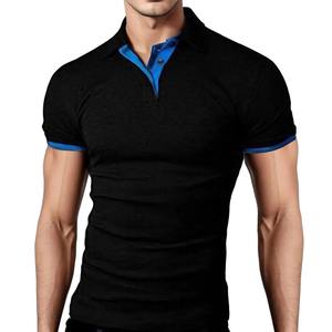 Vente en gros Polos noirs Logo personnalisé Polo de golf Tricoté Grande taille Polos pour hommes - Product Image 4