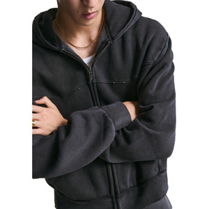 Fabricant de survêtements lavés d'hiver de haute qualité 100% coton polaire lourd personnalisé hommes femmes sweats à capuche - Product Image 4