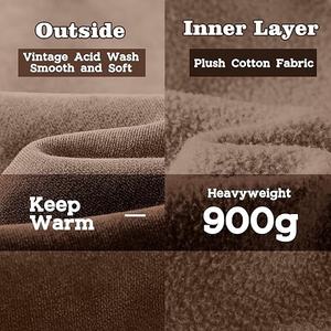 Sudadera con Capucha Premium para Hombre, Talla Grande, Lavado Ácido, Forro de Felpa, Algodón Orgánico Grueso, Estilo Vintage, para Invierno - Product Image 4