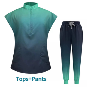 Conjuntos médicos de manga corta a la moda para hombres y mujeres, uniformes de enfermera, ropa de trabajo de belleza y salón dental - Product Image 1