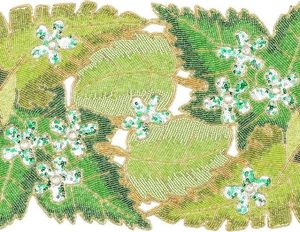 Decoración navideña y diseño de hojas con cuentas, Mantel Individual para mesa de comedor, tapete elegante, corredores decorativos hechos a mano para boda - Product Image 4