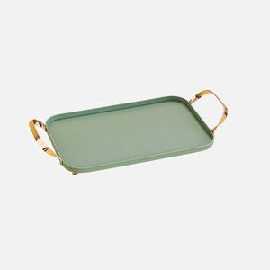 Plateau de service en métal de qualité supérieure, couleur verte, avec finition élégante, pour table à manger et décoration intérieure - Product Image 4
