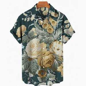 Camiseta hawaiana con estampado personalizado para hombre, ropa de playa relajante, con sublimación, gradiente, fabricación de camisas multicolor - Product Image 4