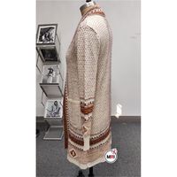 Pulls en laine imprimés décontractés à col rond pour femmes, qualité supérieure OEM, extra longs, tricotés, manches longues, fins, doux, pour l'hiver