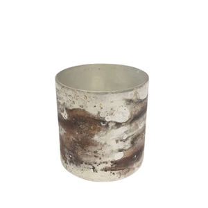 Porte-bougie rond en verre votif, cuivre Antique avec couleur argent, Style moderne, récipients et bocaux - Product Image 5