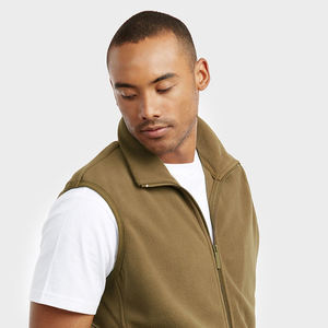 Chaleco de tela de lana cálido a prueba de viento ecológico de estilo informal de invierno de alta calidad para hombre, ropa exterior de lana Polar con cremallera de Color sólido - Product Image 2