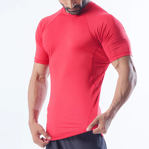 T-shirts de sport de musculation à manches courtes en polyester et élasthanne sur mesure, compression ajustée, séchage rapide - Product Image 2