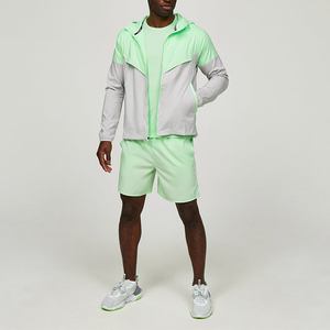 Survêtement sportif en polyester à fermeture éclair avec logo personnalisé, tissu en laine, fin, décontracté, manches longues pour homme - Product Image 3