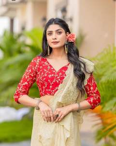 El Sari de Georgette Más Hermoso de la India, Estilo Bollywood, para Damas, con Bordado de Lentejuelas Pesadas, Diseño de Última Moda para Fiestas - Product Image 1