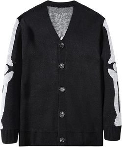 Men Streetwear <b>Cardigan</b> <b>Sweater</b> Custom Knitted Fashion Outerwear Loose Fit Button Down OEM ODM Factory Wholesale - Product Image 3