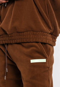 Casual Streetwear <b>Men's</b> Heavyweight Breathable Quick Dry 100% <b>Micro</b> <b>Fleece</b> Oversized Pullover Hoodie Customizable Tracksuit Set - Product Image 5