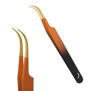 Pince à épiler Stahlmann Pro en acier inoxydable de haute qualité, 11 cm, revêtement noir et rouge, option logo personnalisé, texture à pointe lisse - Product Image 2