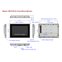 Moniteur industriel embarqué, trois capteurs de luminosité, panneau TFT, tactile capacitif/résistif, boîtier en aluminium, gradation automatique, télécommande IR