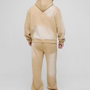 Survêtements pour hommes en coton patchwork brodés et délavés, coupe slim, style streetwear personnalisé, survêtements évasés pour hommes - Product Image 4