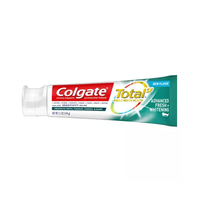 Colgatee Total 5 Pacote SF Pasta de Dentes branqueadora avançada 6,4 onças para exportação