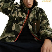 Nouvelle Veste Polaire Homme Hiver Personnalisée en Peau de Mouton, Imprimé Numérique Uni, avec Capuche Zippée en Sherpa – Vente en Gros
