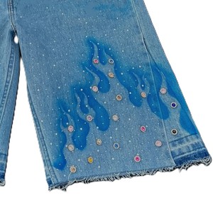 Top Trending Quick Dry <b>Jeans</b> Sunfaded Rhinestones Shorts New Arrival Fashionable <b>Mens</b> Casual Shorts With Custom Logo Stylish - Product Image 4