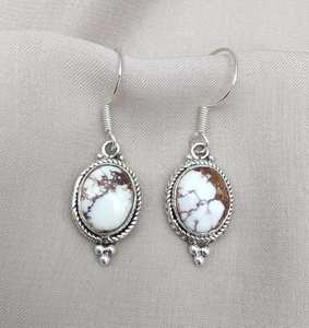 Pendientes Colgantes Boho de Plata de Ley 925 con Jaspe Caballo Salvaje Natural y Gema Marrón de Alta Calidad - Product Image 4