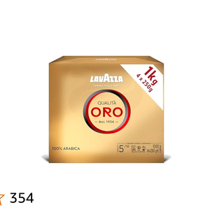Lavazza, Qualita Oro, 1Kg, Café moulu, Idéal pour Moka Pot, Café filtré, 100% Arabica, Intensité 5/10 Torréfaction moyenne, 4x250g - Product Image 3
