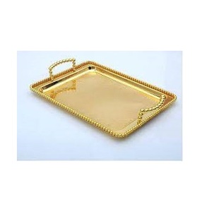 Plateau de service en métal poli brillant de Style Unique, forme rectangulaire, taille personnalisée avec poignée - Product Image 5