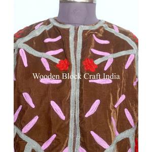 Veste élégante en velours Suzani brodée de haute qualité, nouveau motif, manteau unisexe, style bohème hippie indien, taille plus, manteau pour femmes - Product Image 2