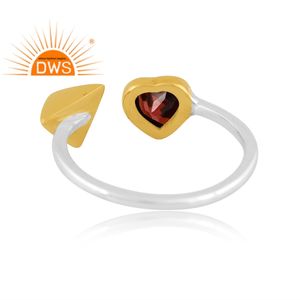 Latest Trending 2022 Fine Sterling Silver Natural Garnet Gemstone <b>Adjustable</b> <b>Ring</b> Custom Jewelry For Women Gift For Her - Product Image 4