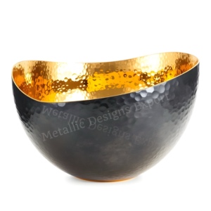 Votivo de metal martillado, acabado dorado y negro, centro de mesa moderno, portavelas único para el hogar - Product Image 5