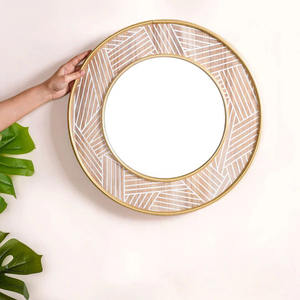 Wholesale Modern Home Decor <b>Round</b> Gold <b>Mirror</b> Aluminium Alloy Metal Frame <b>Wall</b> Decorative <b>Mirrors</b> Available at Price - Product Image 1