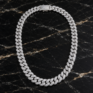 Prix d'usine Chaîne cubaine Moissanite CVD sertie de pierres, certifiée GRA, 12 mm, en argent sterling 925, bijoux hip-hop pour hommes, coffret cadeau, ensemble de joaillerie fine - Product Image 1