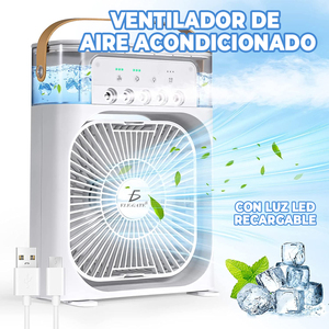 Ventilateur de climatisation portable moderne avec lumière LED, réservoir d'eau USB, 3 vitesses, faible bruit, alimentation CA, en plastique, 3 vitesses, lumière LED - Product Image 2