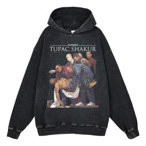 Sudaderas con capucha de lavado ácido de algodón 100% de alta calidad para hombres Impresión de logotipo personalizado Ropa de calle de gran tamaño para invierno Directo del fabricante - Product Image 1
