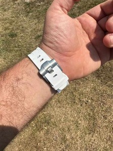 นาฬิกาเพชร menmoissanite พร้อมสายซิลิโคนสีขาวและ925เงินแท้นาฬิกาข้อมือแฟชั่นฮิปฮอปสุดหรูสำหรับผู้ชาย - Product Image 3