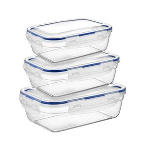 Ensemble de contenants hermétiques rectangulaires pour épices et aliments de cuisine, 3 pièces (500ml, 900ml, 1500ml), anti-fuite, écologiques, en plastique, compatibles micro-ondes, pour le déjeuner - Product Image 1