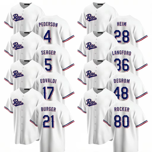 Camisetas de Béisbol Personalizadas para Hombre, Estilo Texas, Temporada 2025, Transpirables, Tallas Grandes, Bordadas, con Logotipo Blanco - Product Image 1