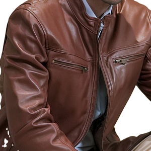 Fashionable Premium 100% Leather <b>Canvas</b> <b>Plain</b> Dyed Zipper Winter Jackets for Men Women Durable Casual Stylish - Product Image 2