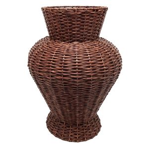 Garden Decoration Iron & Cane Round Planter and Natural Colour Wicker and <b>Seagrass</b> Planter - Product Image 1
