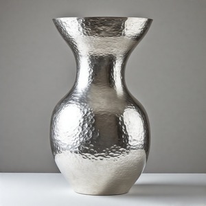 CTimelessTide Vase en nickel brossé pour un style moderne Design gaufré Décoration intérieure Déclaration d'accent - Product Image 6