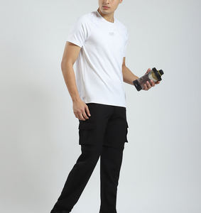 Mode hommes Cargo pantalon droit incurvé rayé décontracté extérieur Streetwear Multi poche confortable pantalon hommes pantalon lavé - Product Image 6
