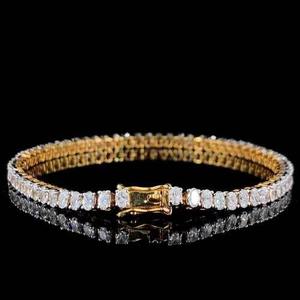 Hot Selling Oval Shaped Lab Grown Diamond Tennis <b>Bracelet</b> in 14KT Yellow Gold Real Party Wear Jewelry <b>Box</b> By K Samyak Diamond - Product Image 4