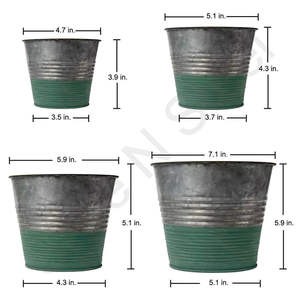 Jardinière ronde prix de gros Pot de fleur galvanisé Jardinières intérieures coniques Décoration pour la maison et le jardin - Product Image 1