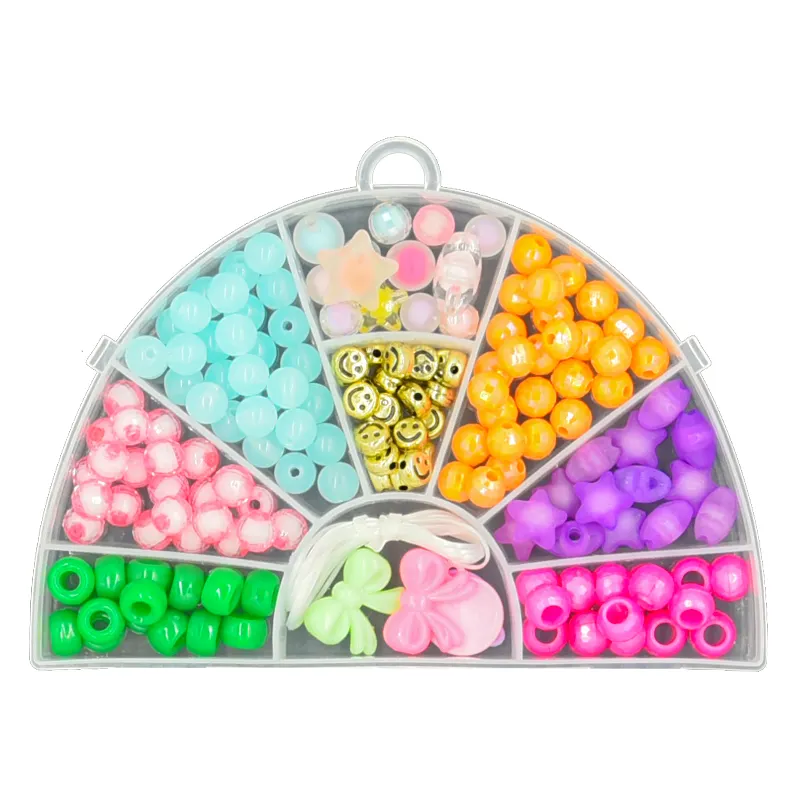 2022 New Design Rainbow Pony Plastic Acrylic Charms Faceted Bow Tie Smiley DIY Beads Kit For Bracelets Necklace Earring Making