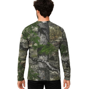 Camisetas de Algodón con Estampado Personalizado, Cuello Redondo, Hombros Caídos, Estilo Camuflaje, Camisetas con Relieve - Product Image 2