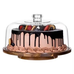 ขาตั้งเค้กไม้มะม่วงพร้อมแก้ว - Product Image 1